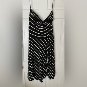 Black and white stripes strapless Ann Taylor dress Size M